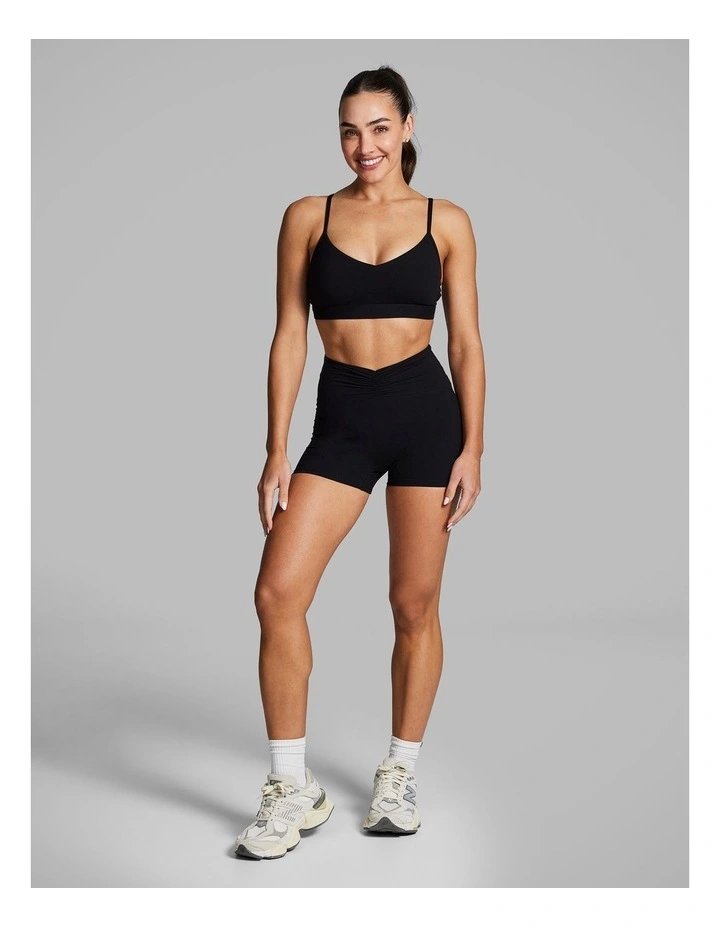 Luxesoft Ruched Front Booty Shorts in Black image 5