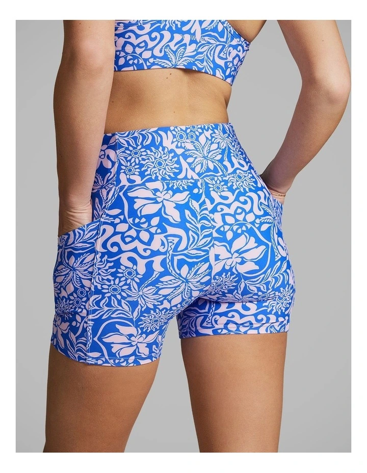 Pocket Mid Thigh Bike Shorts Blue Summer image 3