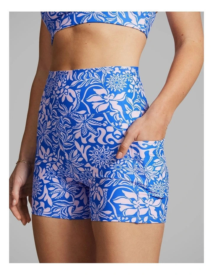 Pocket Mid Thigh Bike Shorts Blue Summer image 4