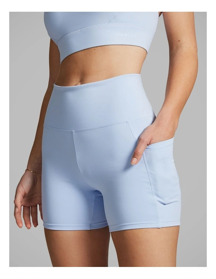 Pocket Mid Thigh Bike Shorts Light Sky Blue image 4