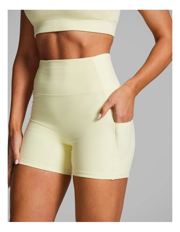 Rib Luxesoft Mid Thigh Bike Shorts in Sunflower image 3