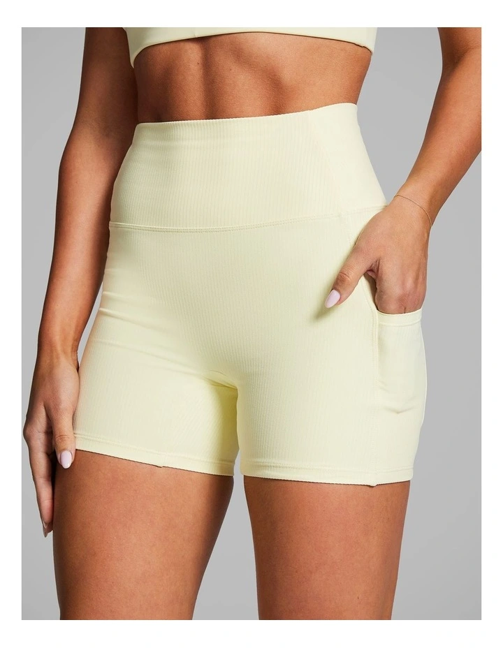 Rib Luxesoft Mid Thigh Bike Shorts in Sunflower image 4