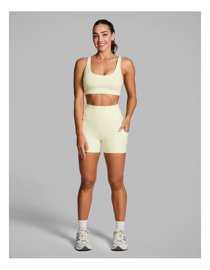 Rib Luxesoft Mid Thigh Bike Shorts in Sunflower image 5
