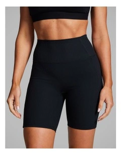 Luxesoft Rib Quad Bike Shorts in Black