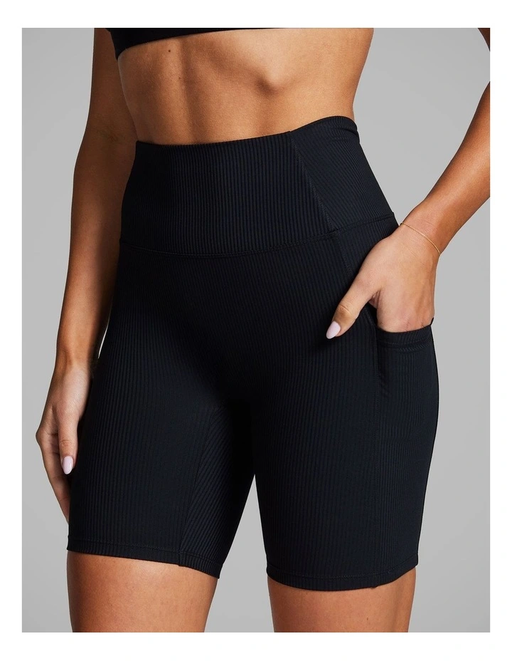 Luxesoft Rib Quad Bike Shorts in Black image 2