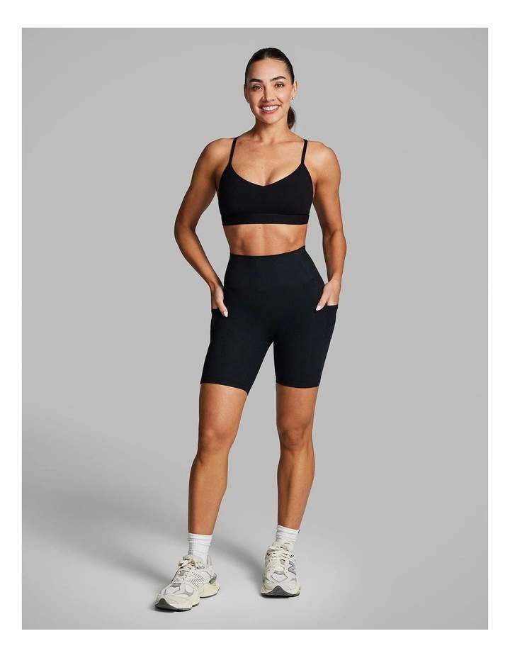 Luxesoft Rib Quad Bike Shorts in Black image 6