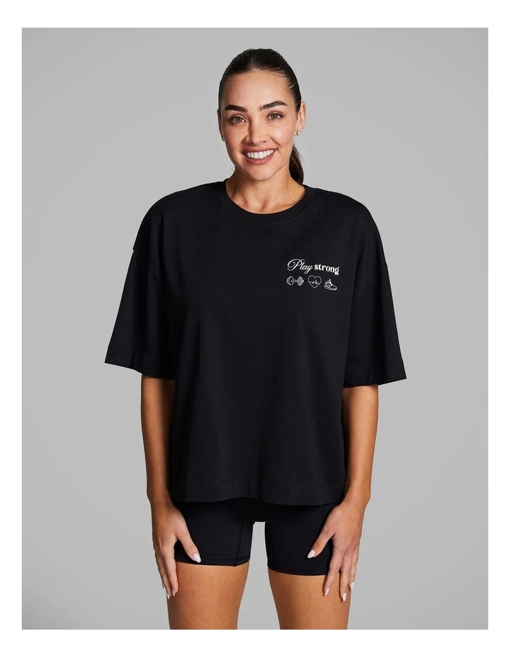 Oversize Boxy Tee in Black image 1
