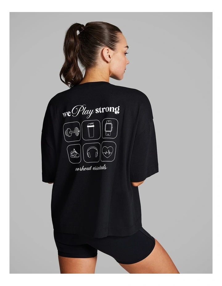 Oversize Boxy Tee in Black image 2