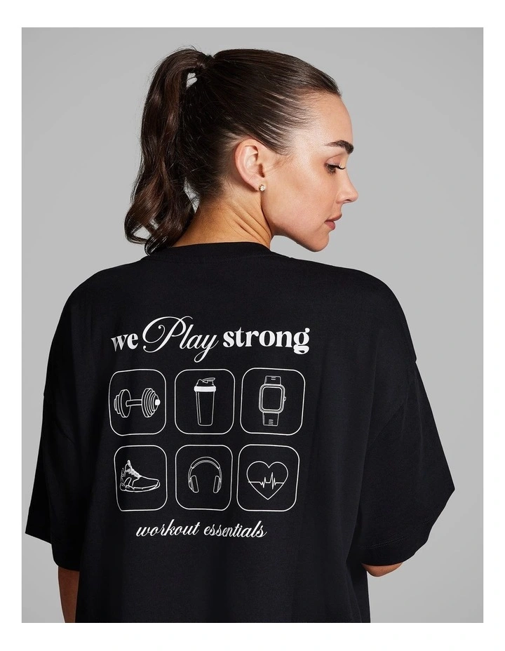 Oversize Boxy Tee in Black image 4