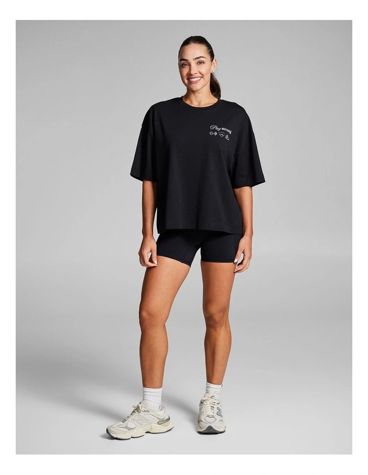 Oversize Boxy Tee in Black image 5