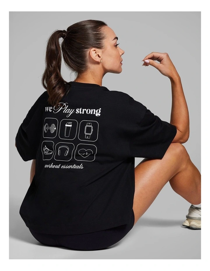 Oversize Boxy Tee in Black image 6