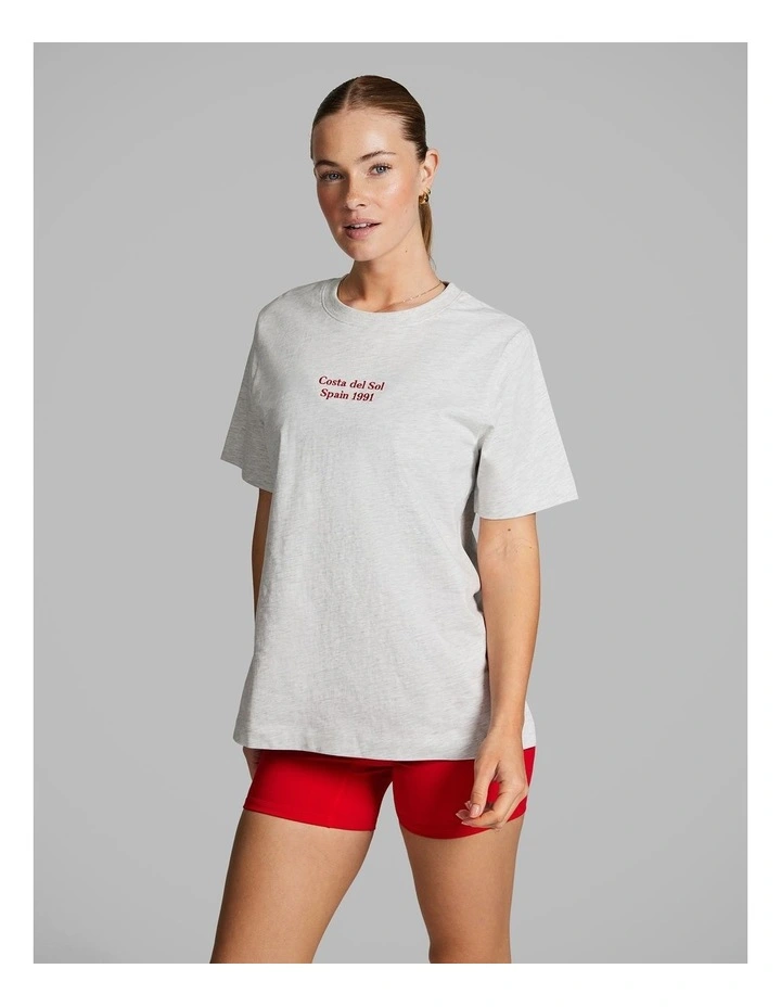 Graphic Tee in Light Grey Marle image 2