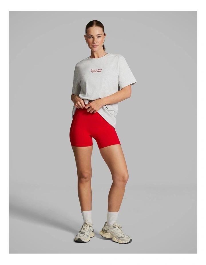 Graphic Tee in Light Grey Marle image 5