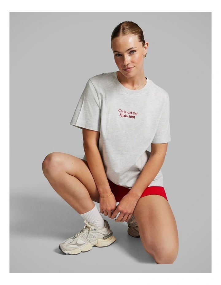 Graphic Tee in Light Grey Marle image 6