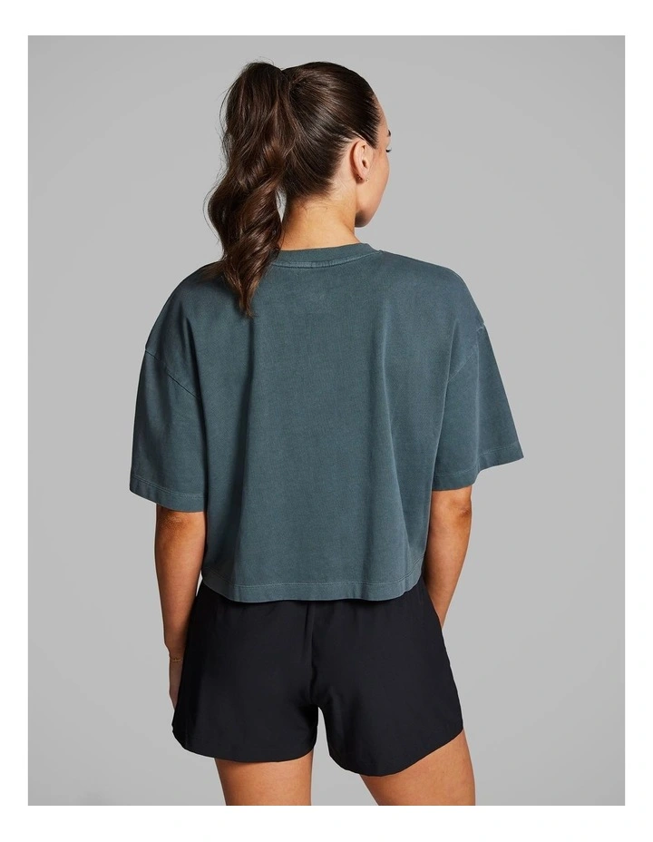 Boxy Hip Length Tee in Dark Khaki image 2