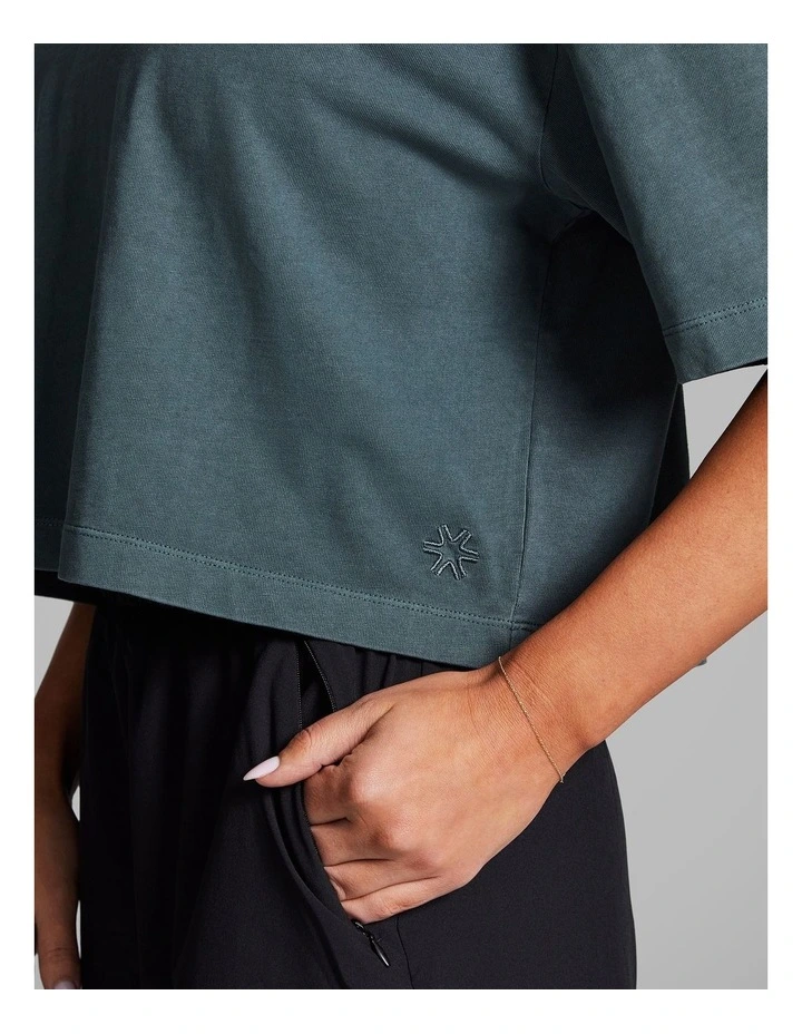 Boxy Hip Length Tee in Dark Khaki image 4