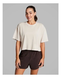 Boxy Hip Length Tee in White
