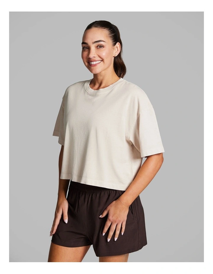 Boxy Hip Length Tee in White image 3