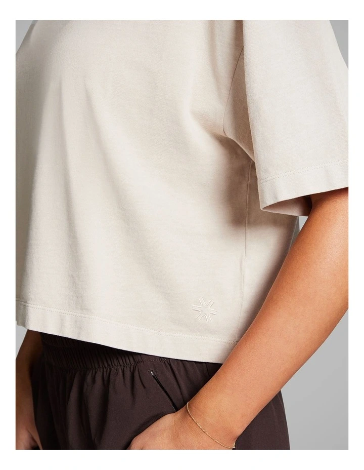 Boxy Hip Length Tee in White image 4