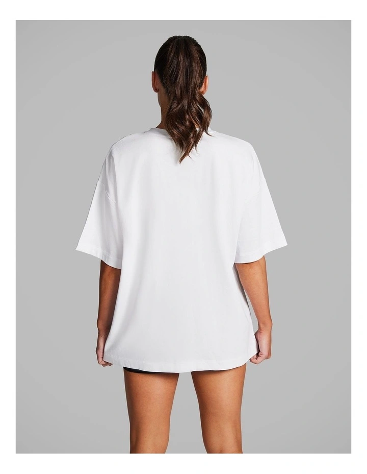 Oversize Sports Jersey Tee in White image 2