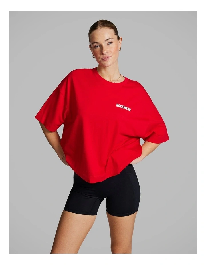 Oversize Boxy Tee in Bright Red image 1