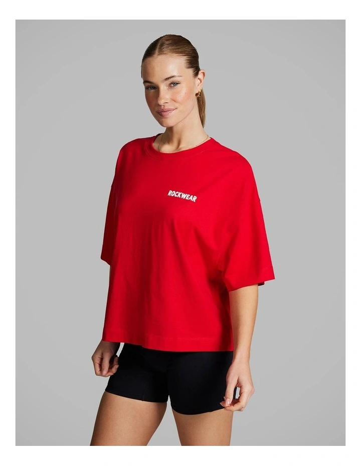 Oversize Boxy Tee in Bright Red image 2
