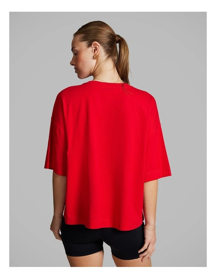 Oversize Boxy Tee in Bright Red image 3