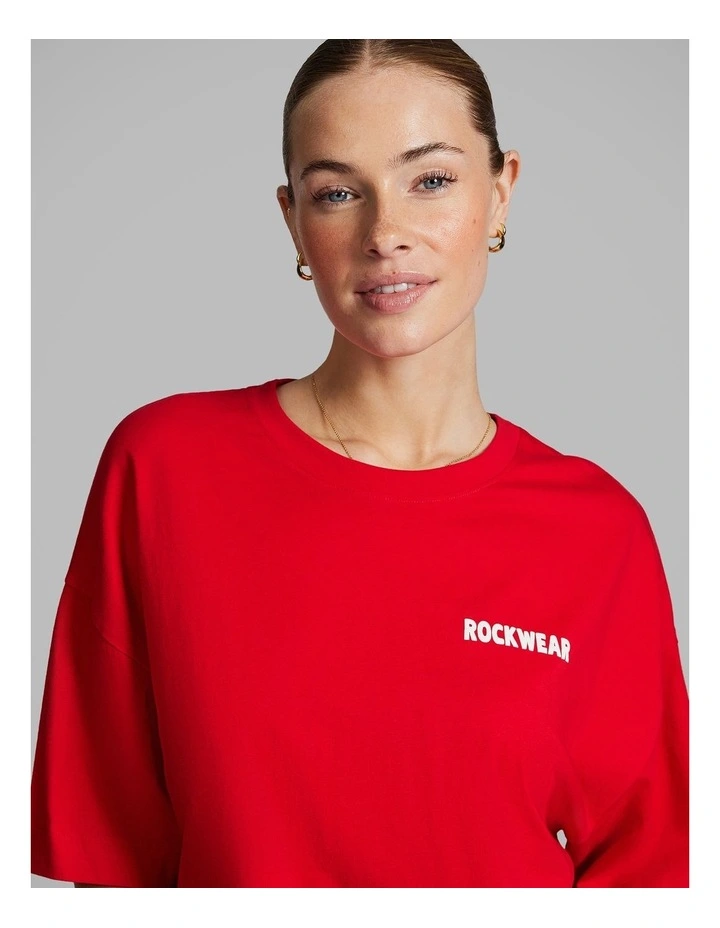 Oversize Boxy Tee in Bright Red image 4