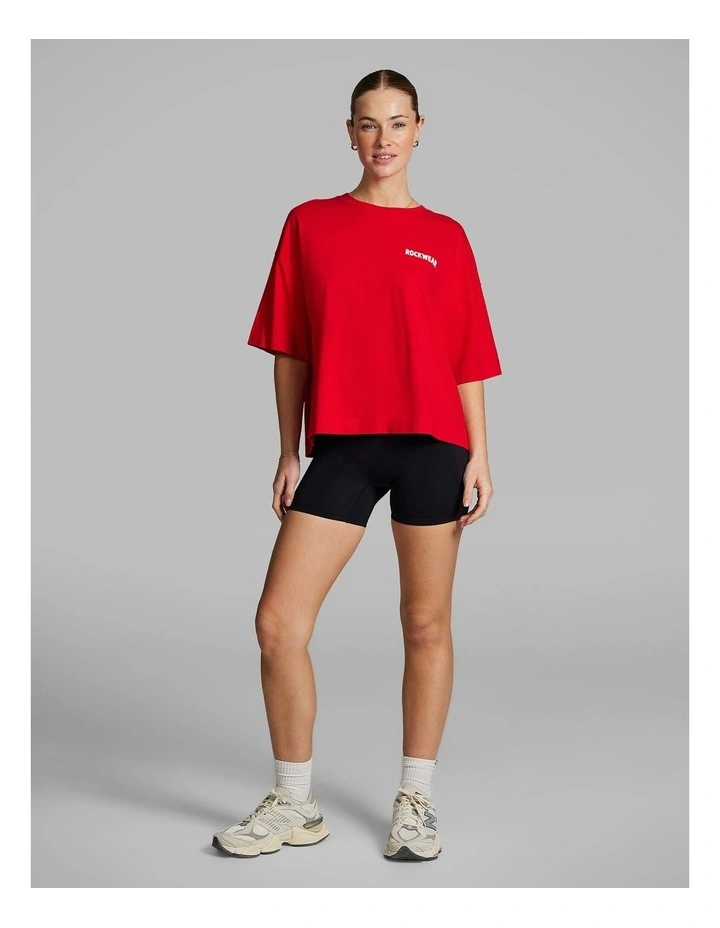 Oversize Boxy Tee in Bright Red image 5