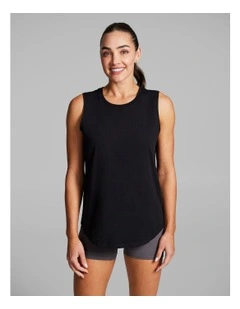 Cotton Boyfriend Tank in Black