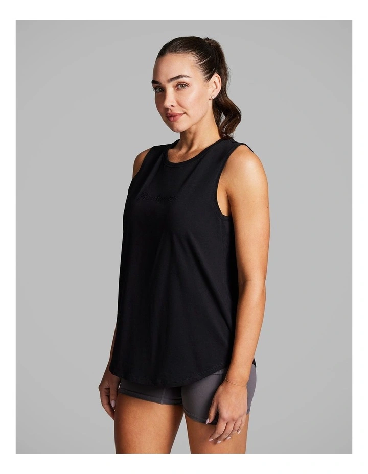 Cotton Boyfriend Tank in Black image 3