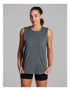 Cotton Boyfriend Tank in Dark Khaki