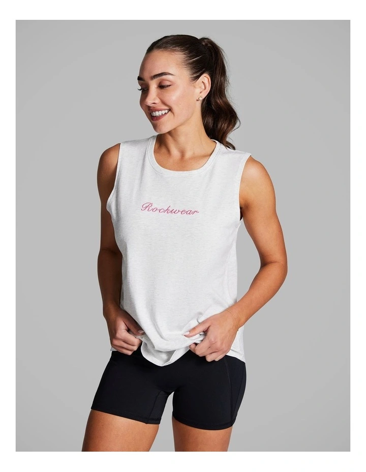 Cotton Boyfriend Tank in Light Grey Marle image 1