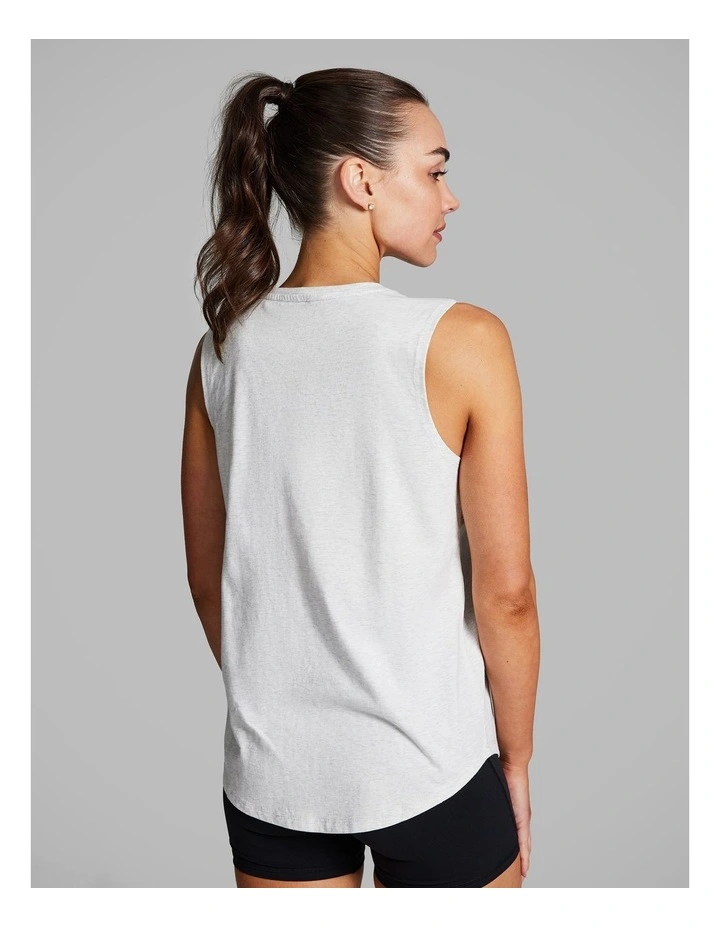 Cotton Boyfriend Tank in Light Grey Marle image 2