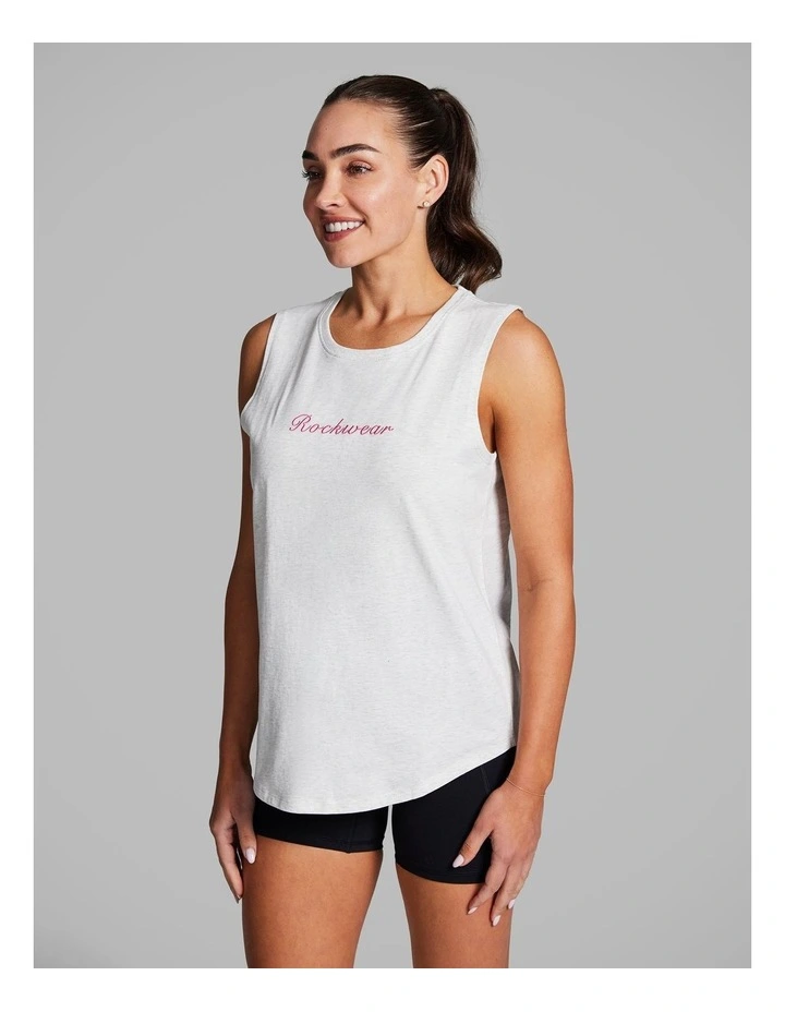 Cotton Boyfriend Tank in Light Grey Marle image 3