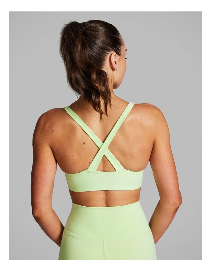 Twist Front Low Impact Sports Bra Lime Soda image 2