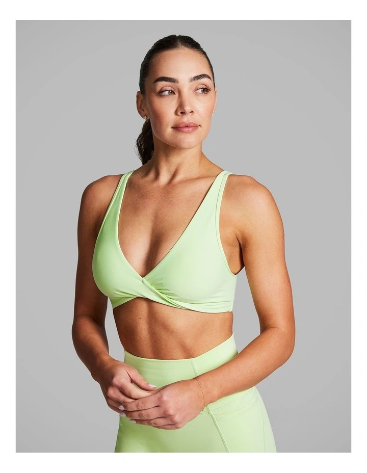 Twist Front Low Impact Sports Bra Lime Soda image 3