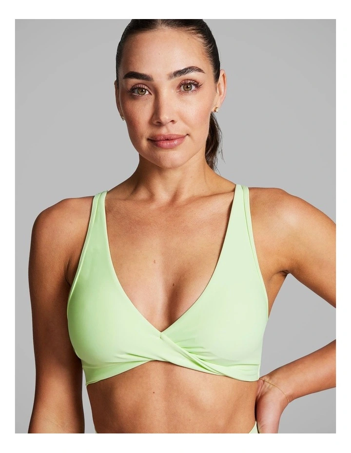 Twist Front Low Impact Sports Bra Lime Soda image 4