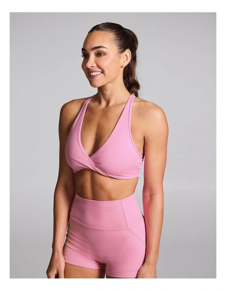 Twist Front Low Impact Sports Bra Popular Pink image 3