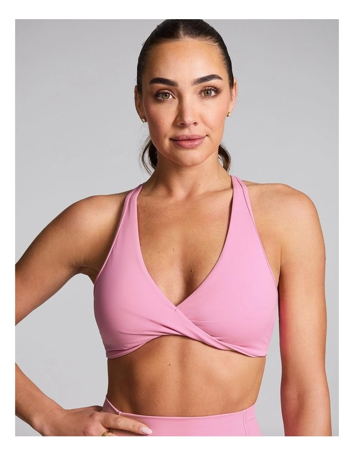 Twist Front Low Impact Sports Bra Popular Pink image 4