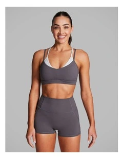 Layered Low Impact Sports Bra in Smoke