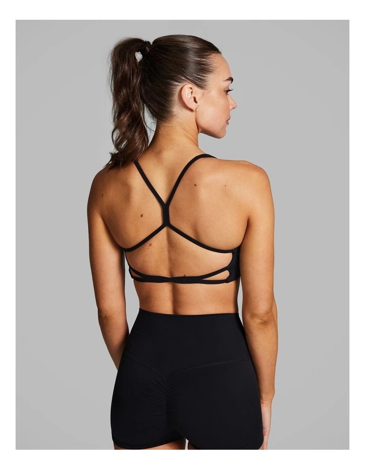 Strappy Low Impact Sports Bra Black image 2