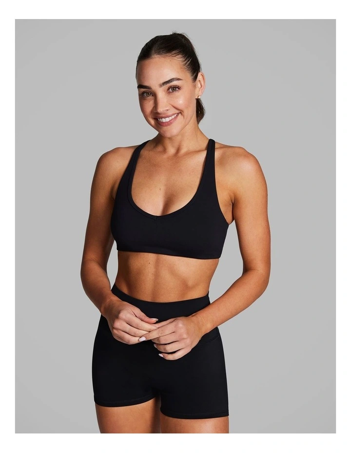Strappy Low Impact Sports Bra Black image 3