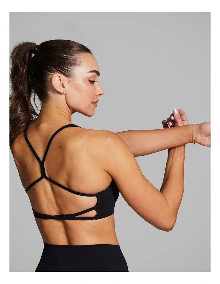 Strappy Low Impact Sports Bra Black image 6