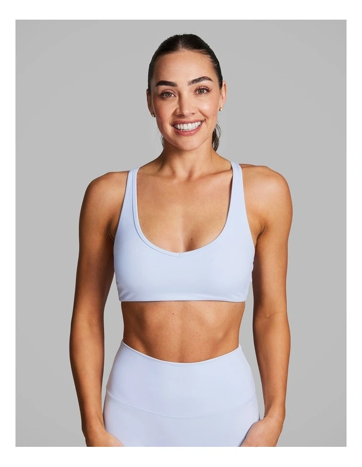 Strappy Low Impact Sports Bra Light Sky Blue image 1