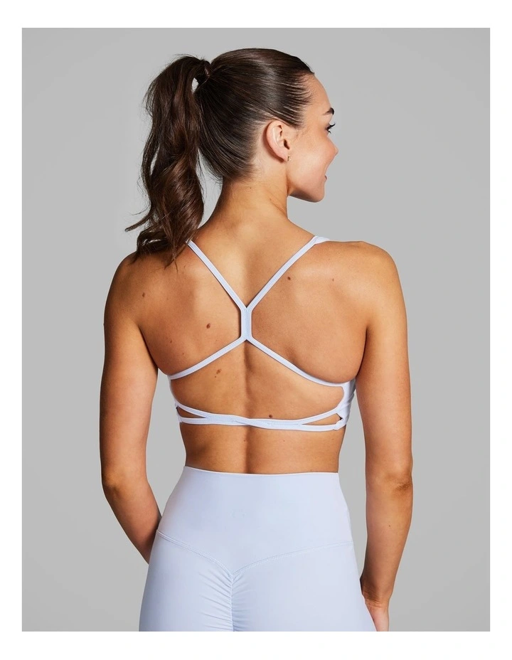 Strappy Low Impact Sports Bra Light Sky Blue image 2