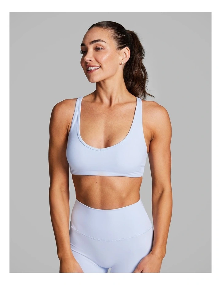 Strappy Low Impact Sports Bra Light Sky Blue image 3