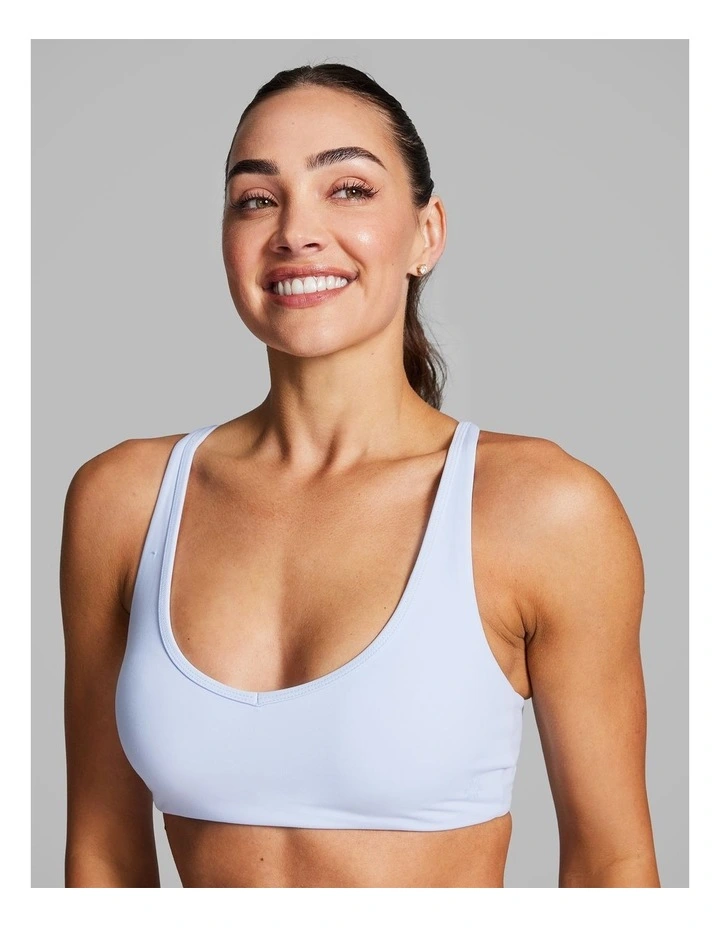 Strappy Low Impact Sports Bra Light Sky Blue image 4