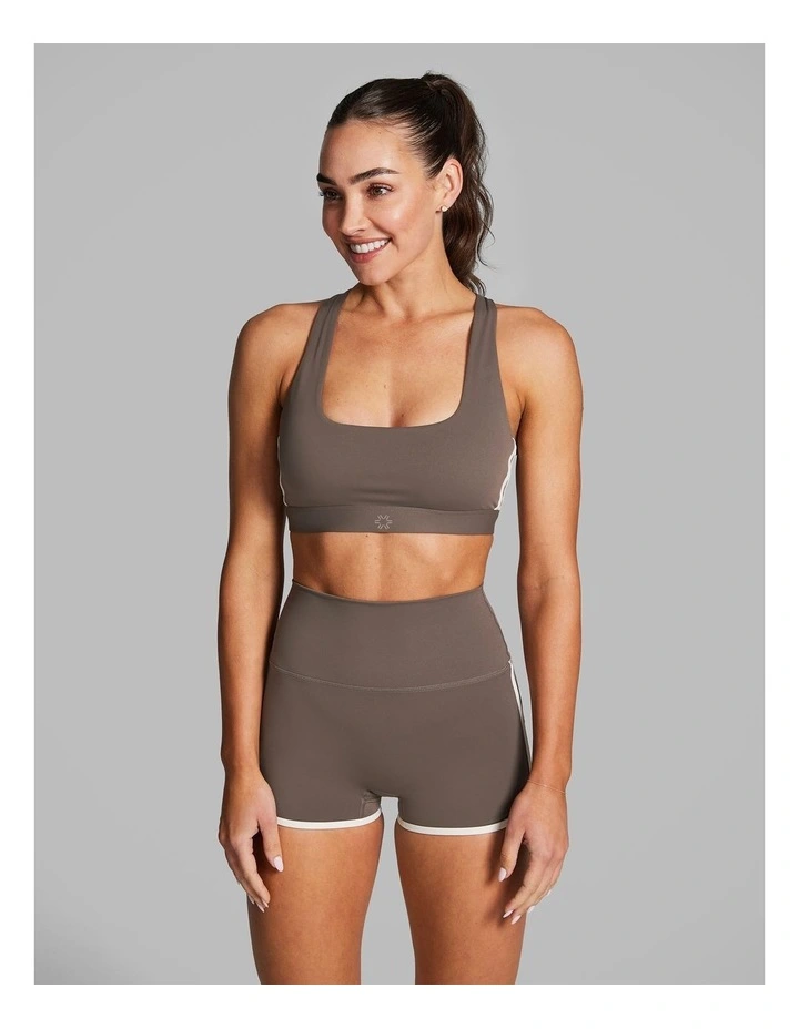 Cross Back Medium Impact Sports Bra Burnt Caramel image 1