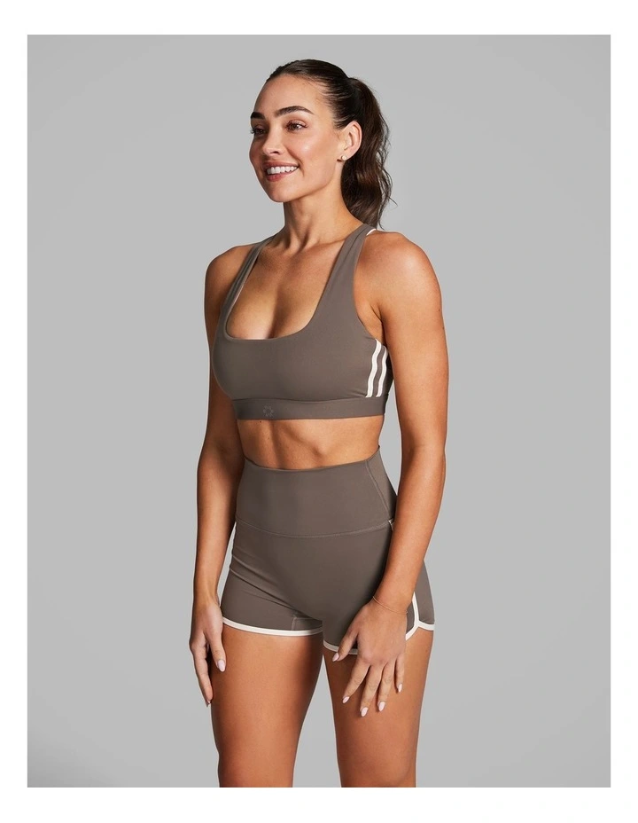 Cross Back Medium Impact Sports Bra Burnt Caramel image 3